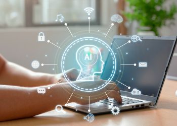 Using the intelligence of a laptop to interact with artificial intelligence. Automation technology.